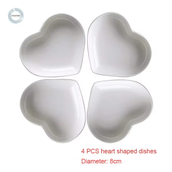 Homies plats en forme de cœur assiettes en céramique bibelot plat amour petite soucoupe Mini assiett