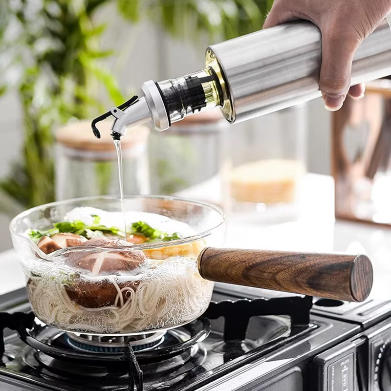 Pot à lait en verre avec manche en bois, cuisson transparente, chauffage, soupe au lait, ustensiles 