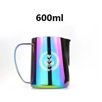Pichet à mousser expresso en acier inoxydable, tasse à fleurs côtelées, mousseur à lait pour café au