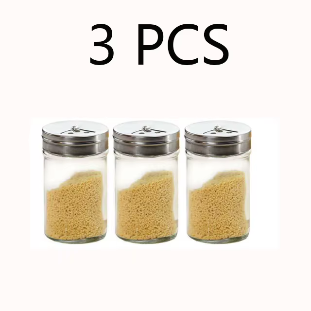 Bouteille d'assaisonnement en verre, Pot d'assaisonnement, couvercle rotatif en acier inoxydable, us