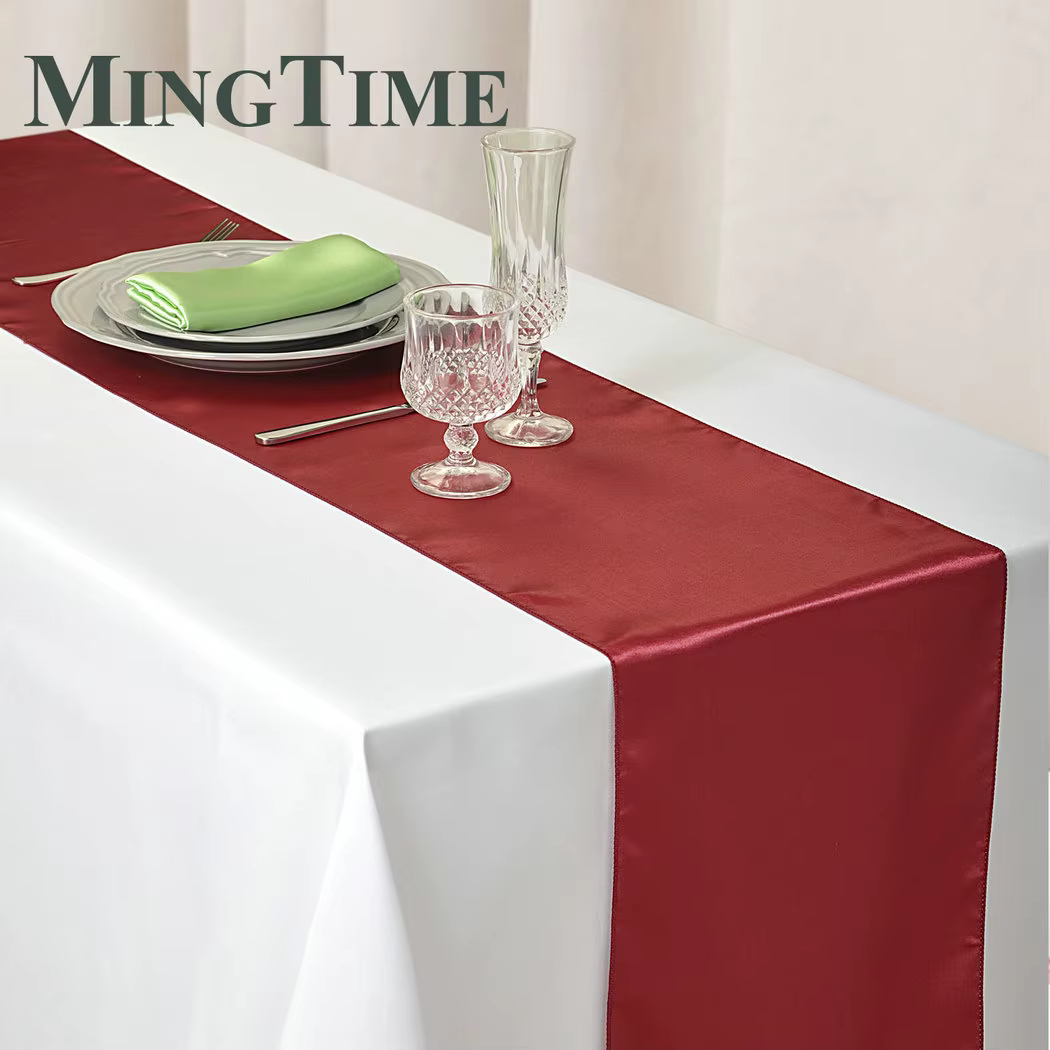 Chemin de Table en Satin 30cm X 275cm, fourniture de fête de mariage, maison de noël, café moderne, 