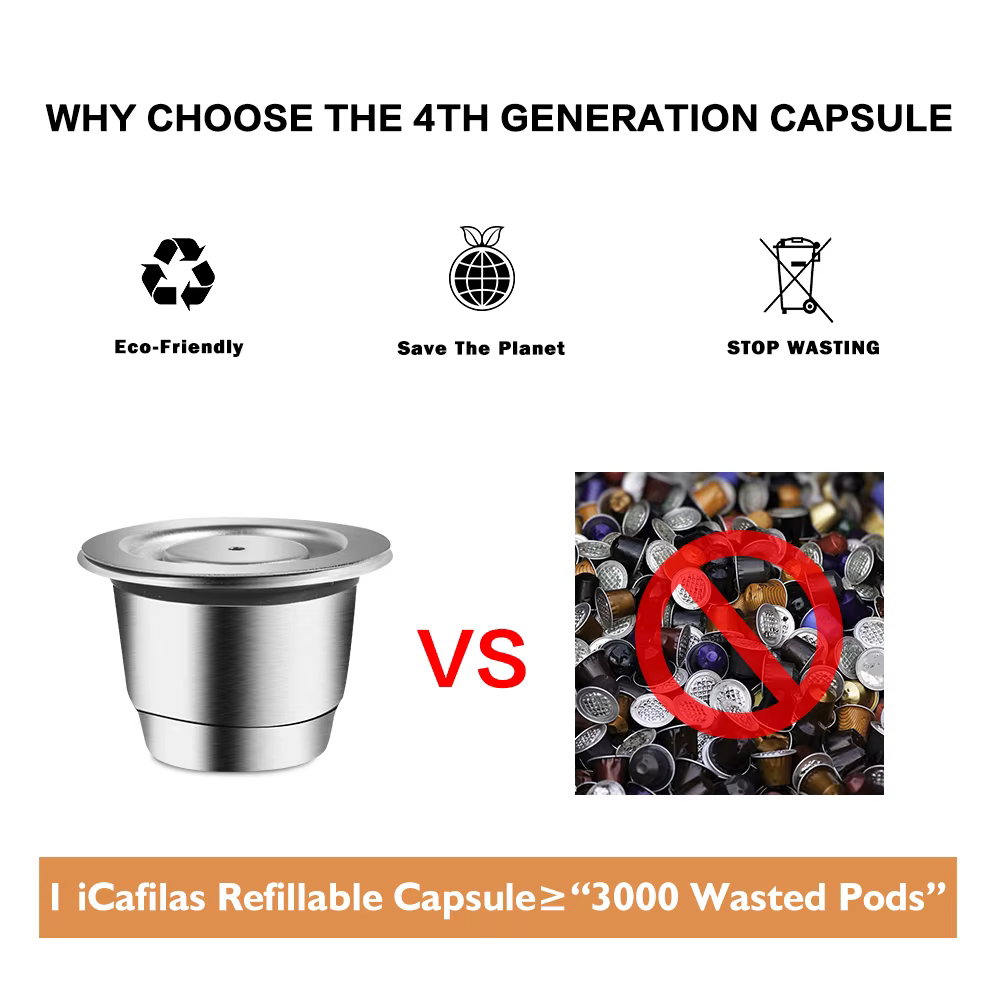 Capsule de café pour Nespresso, filtres rechargeables réutilisables en acier inoxydable, dosette à e