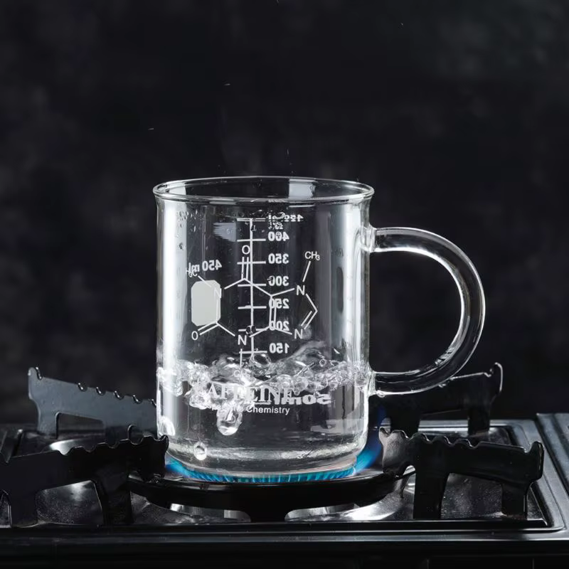 Gobelet à caféine gradué avec poignée, verre Borosilicate, verre doseur multifonction de qualité ali