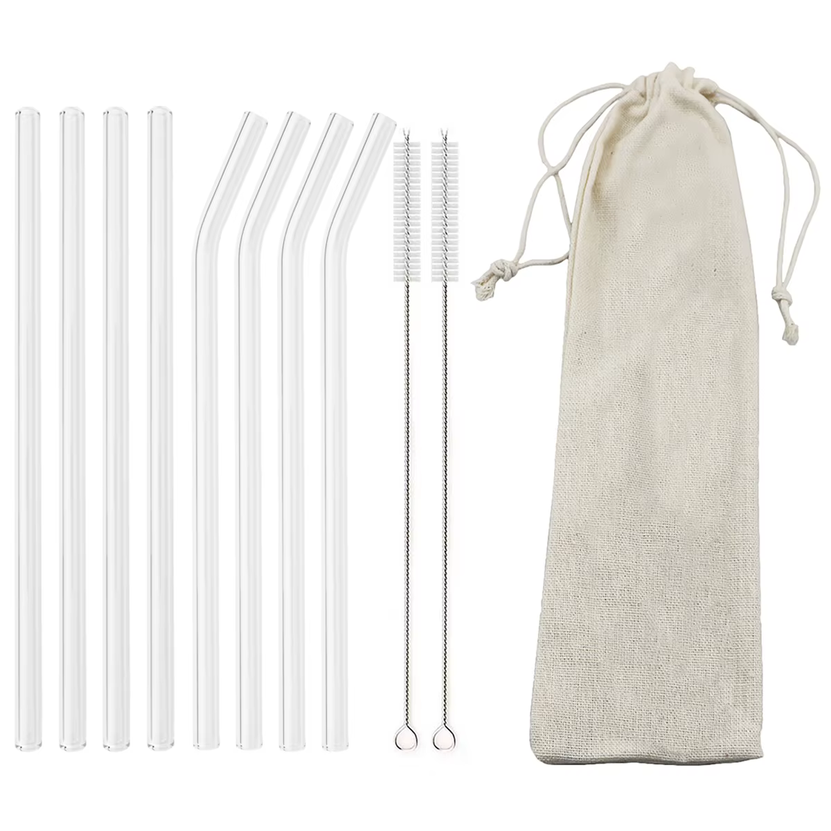 Ensemble de pailles en verre à haute teneur en Borosilicate, réutilisables et écologiques, pour Smoo