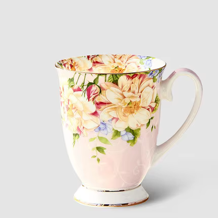 Tasse à café élégante en porcelaine ivoire de haute qualité, tasses en céramique de luxe de Style br