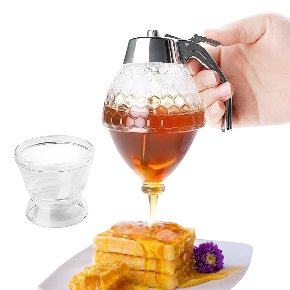 Tasse de sirop de jus, bouteille à presser, Pot de rangement, support, distributeur d'égouttement d'