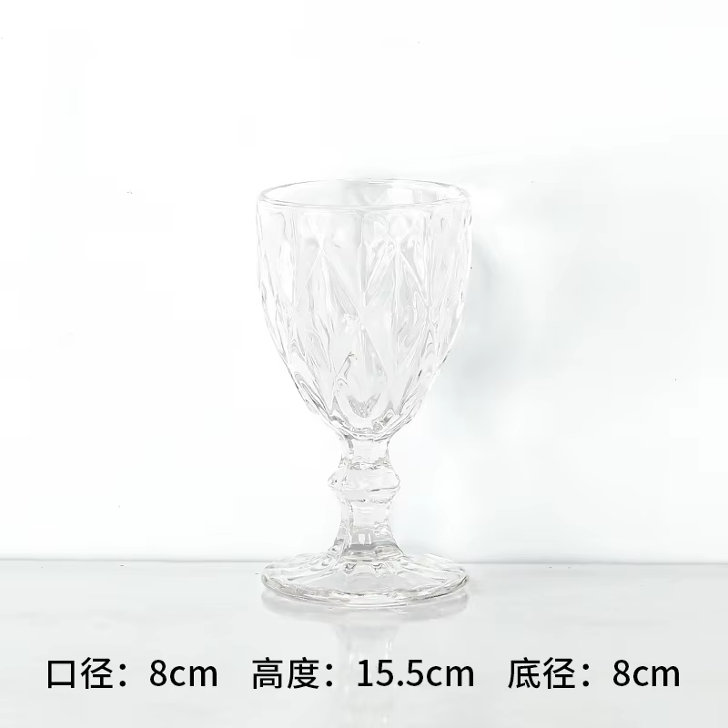 Gobelet de couleur vintage, verre à vin et à eau, pressé à la machine, clair, bleu, rose, gris, 1 pi