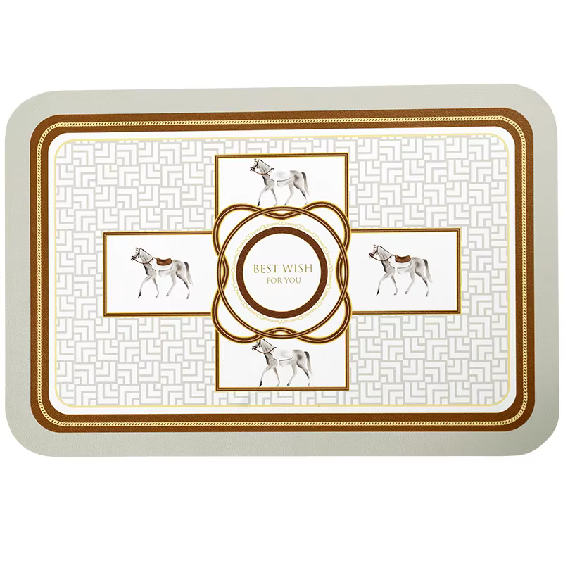 Set de 2 sets de table en forme de cheval, résistants à la chaleur, mignons, lavables, durables, pou