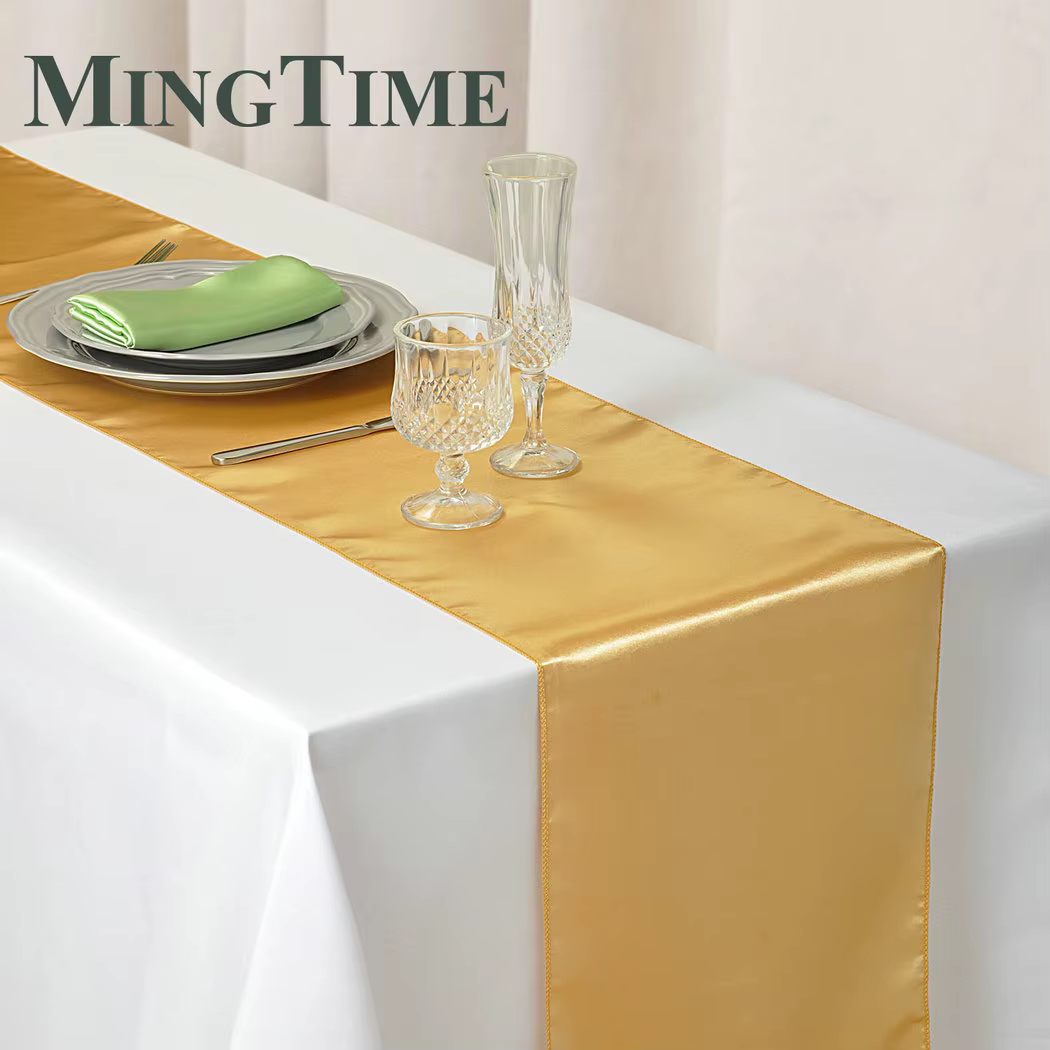 Chemin de Table en Satin 30cm X 275cm, fourniture de fête de mariage, maison de noël, café moderne, 