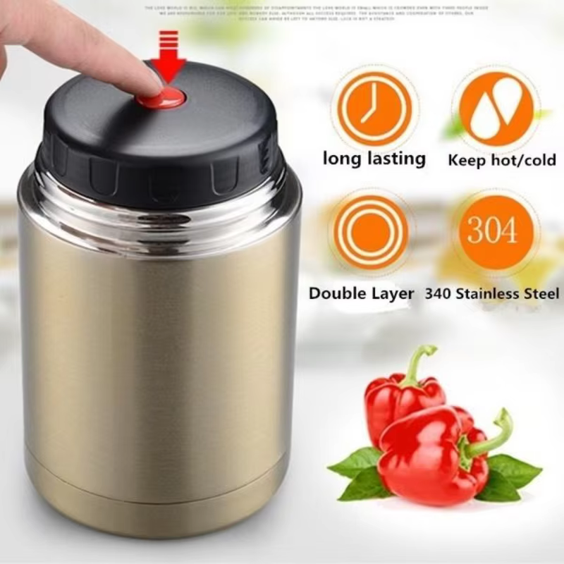 Boîte à déjeuner Thermos de grande capacité 800ML/1000ML, conteneurs portables en acier inoxydable p