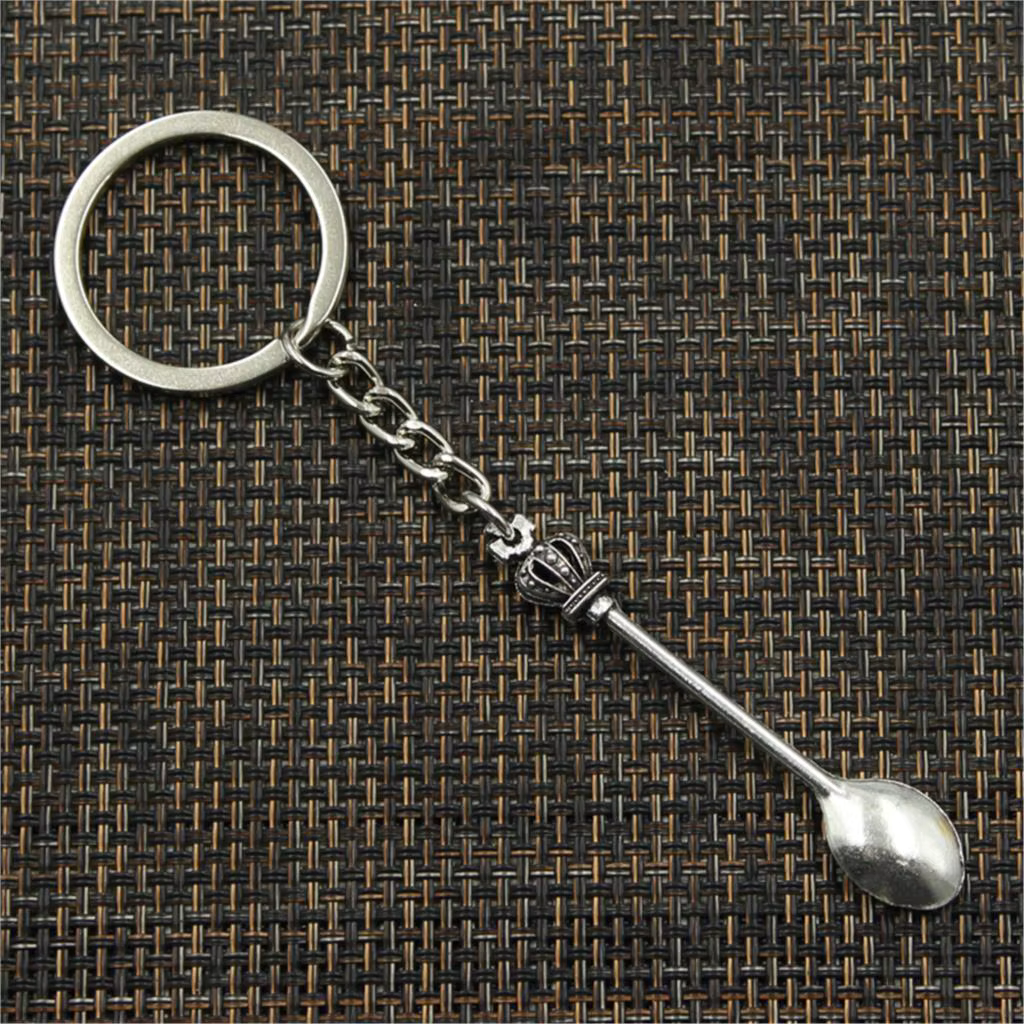 Mini Cuillère avec Porte-Clés pour Dessert, Petite Cuillère de Cuisine Vintage, Cadeau Pendentif DIY