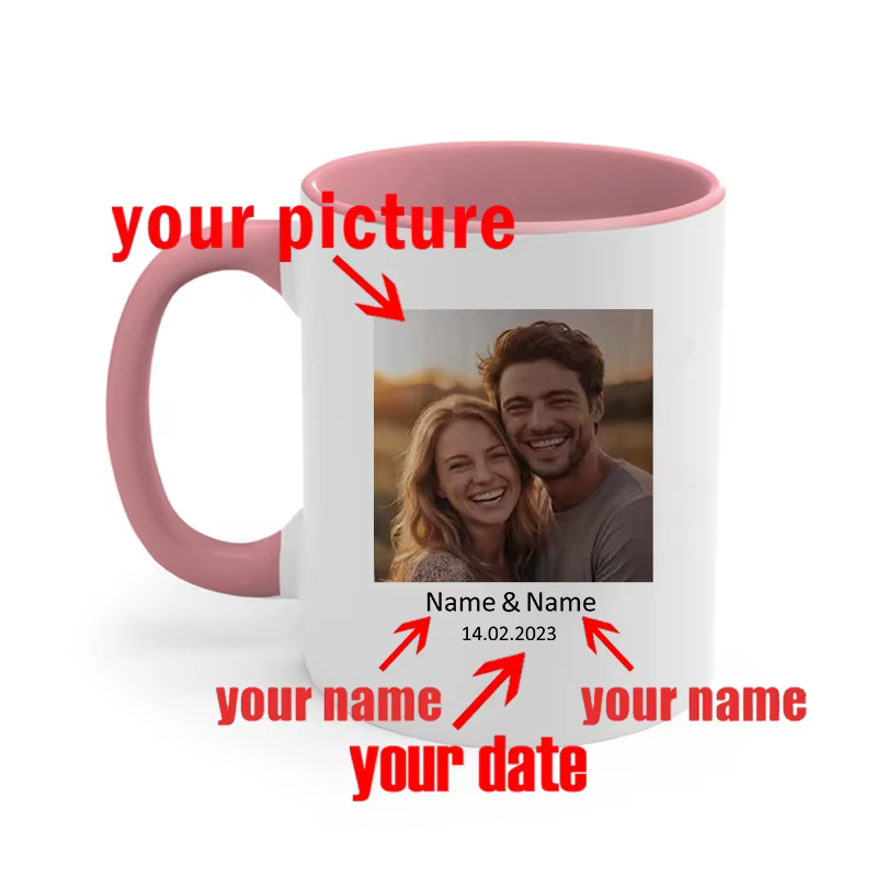 Mug photo personnalisé avec texte | Mug à café personnalisé avec photo, cadeau pour elle | Tasse