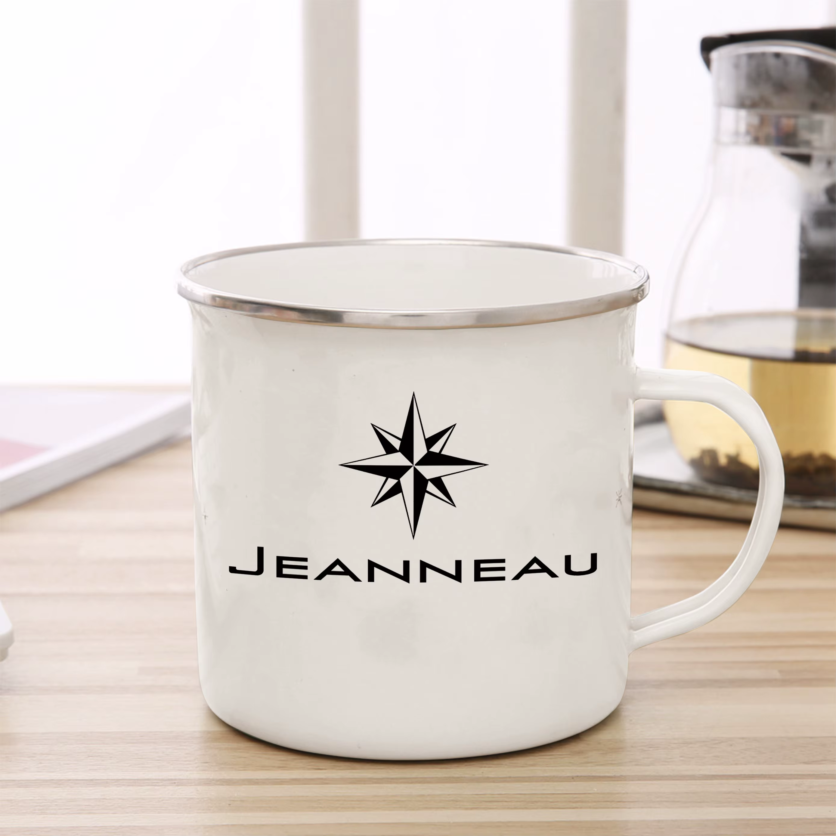 Tasse à café en céramique amusante Jeanneau, tasse à café émaillée de 11oz, tasse à café, thé, cacao