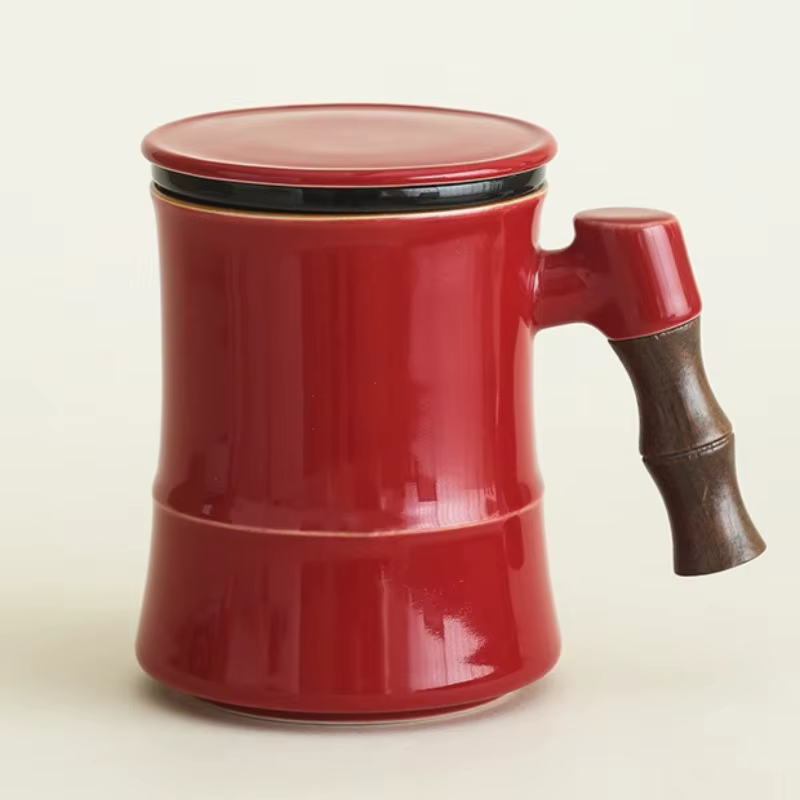 Tasses à café et thé rouge créatives, simples, portables, résistantes aux hautes températures, acces
