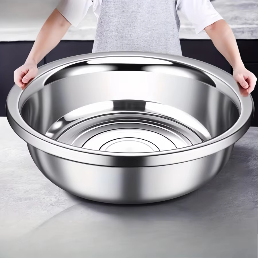 Bols à salade de cuisson en métal surdimensionné de 36cm, bol de lavage de grande capacité, ensemble