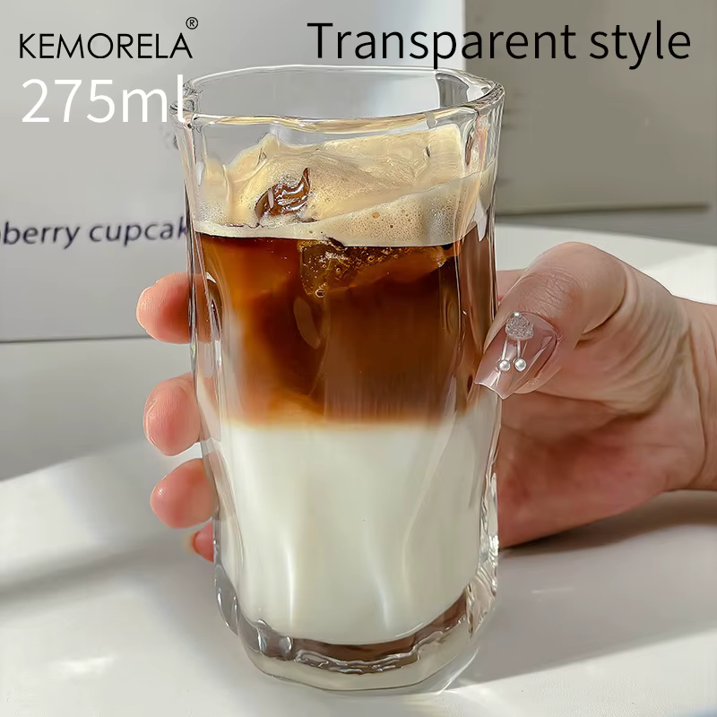 Tasse à café glacée de Style INS à torsion irrégulière, verre de jus d'été, tasse de boisson froide 