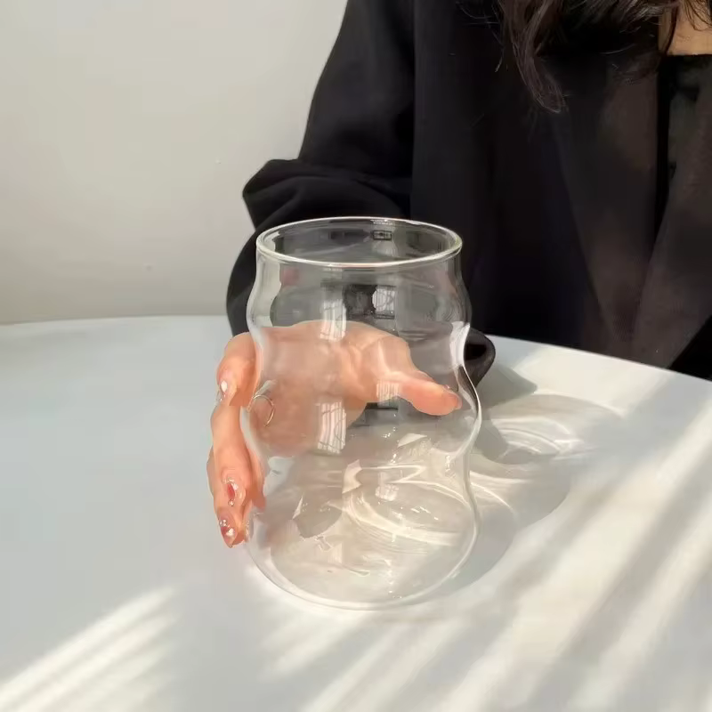 Verre transparent pour thé à bulles avec pailles, carafe à bière, pichet à jus de lait Harvey, tasse