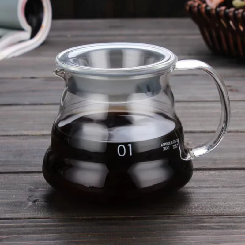 Leeseph-Carafe à café en verre transparent, bouilloire, pot de partage avec légumes, verser sur le c