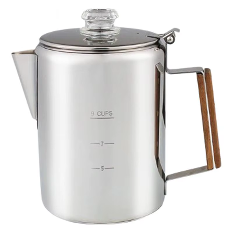 Cafetière Portable en acier inoxydable, 9 tasses, 1500ml, pour Camping, maison, cuisinière, cafetièr