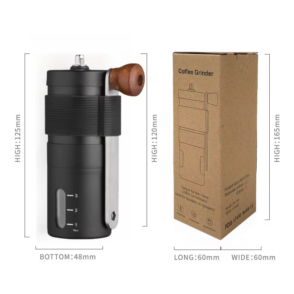 Mini Moulin à Café Manuel Multifonction, en Acier Inoxydable, à Manivelle, Portable, pour le Camping