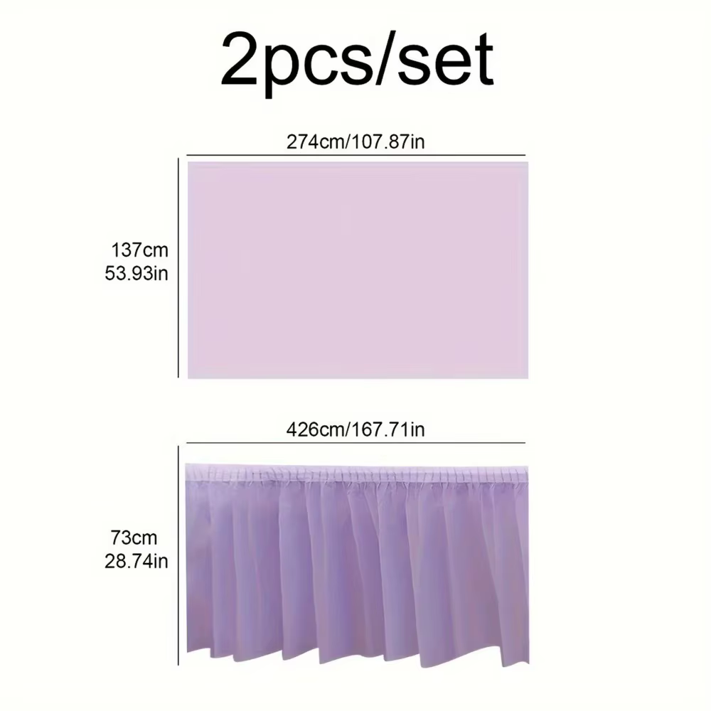 Ensemble de serviettes de Table jetables de couleur unie, 2 pièces, jupes de Table rectangulaires en