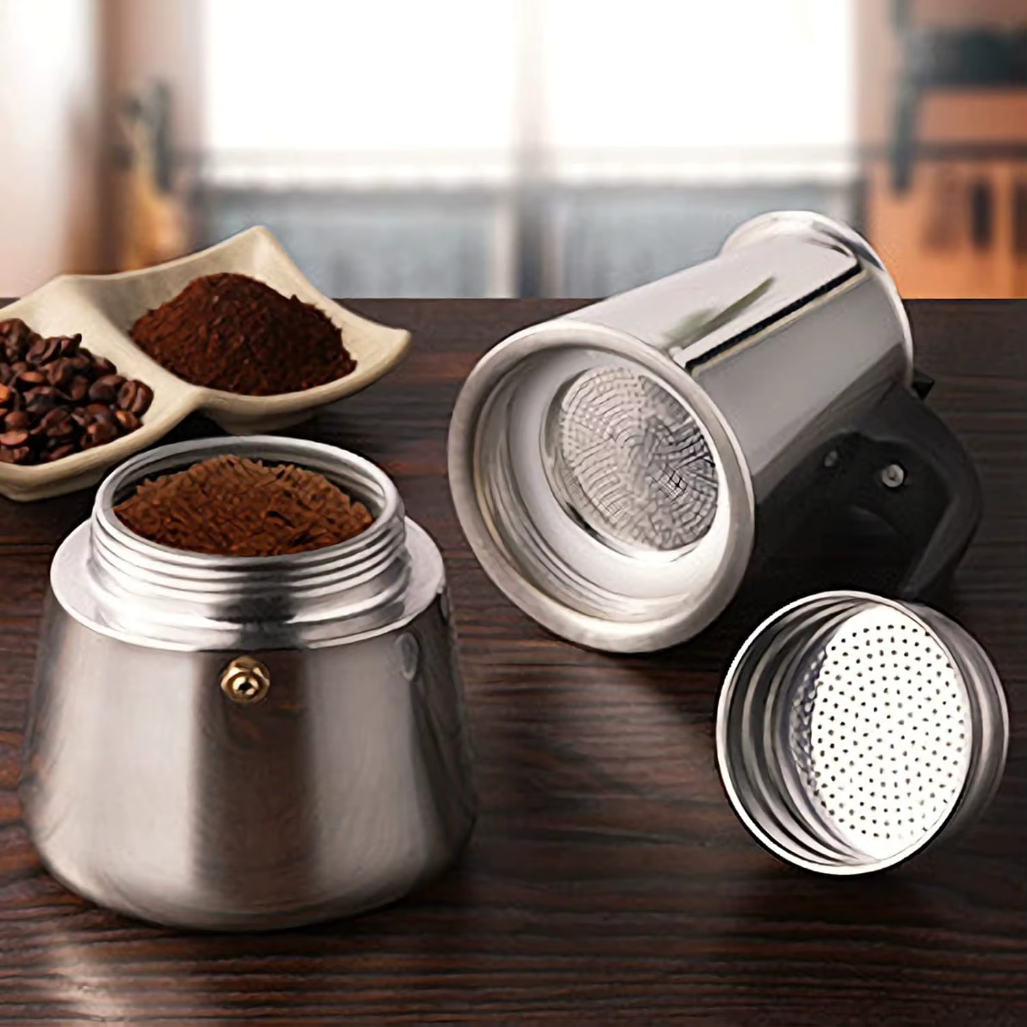 4/6/9 Tasses Moka Pot Caffe Machine Expresso Tasses Cafetières Latte Percolateur Cuisinière Moka Caf