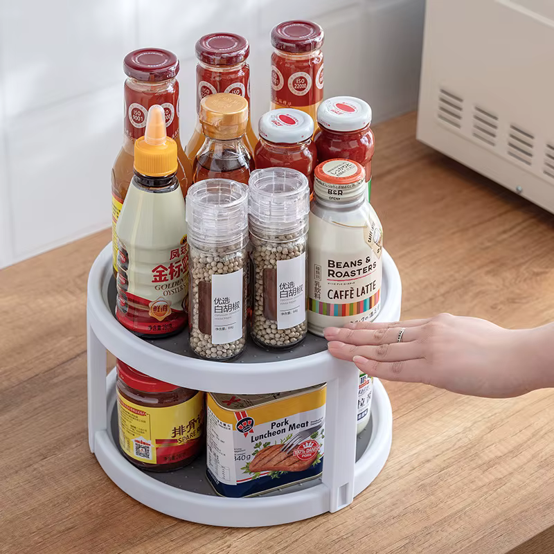 1/4 pièces 360 rotatif Anti coulissant cuisine condiments rotatif support de rangement vaisselle arm