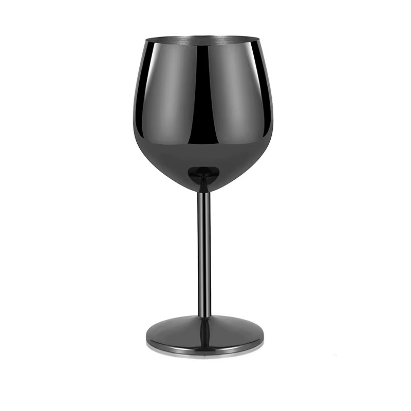 Verre à vin rouge et cocktail en acier inoxydable de 500 ml, incassable, en métal, haut, pour champa