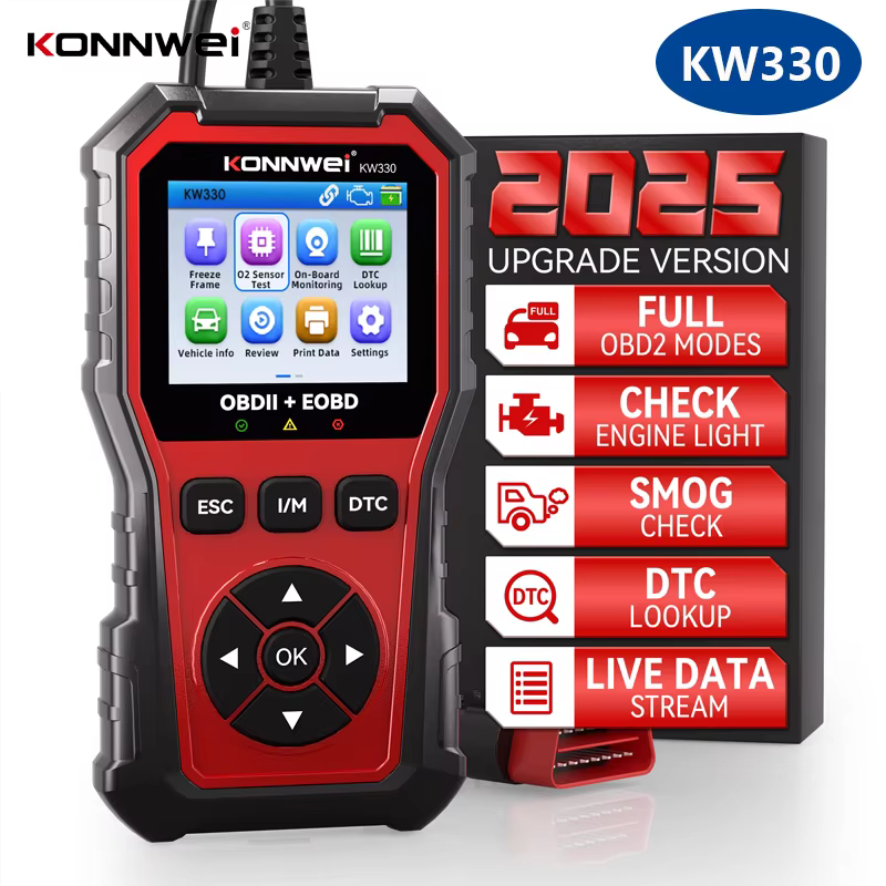 2026 KONNWEI KW330 – Scanner de défauts de voiture, Test de batterie du moteur, Code de défaut, donn