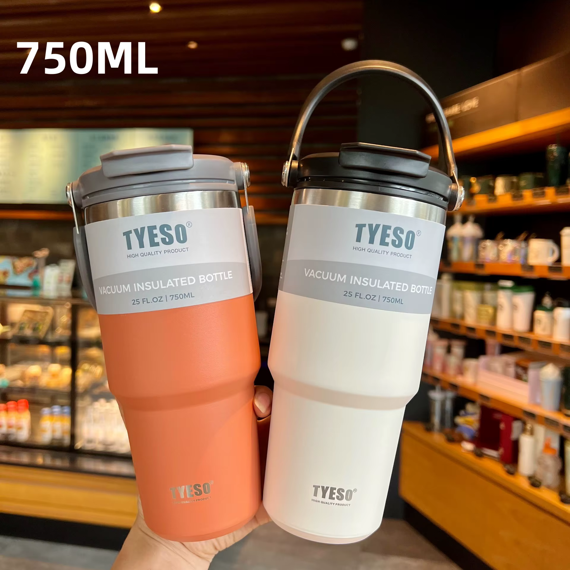 Tyeso – tasse à café de 750ML, bouteille Thermos en acier inoxydable, Double couche d'isolation, tas