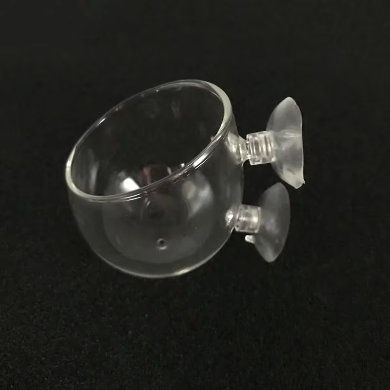 Décoration d'aquarium en verre suspendu pour Aquarium, Mini Pot en cristal, Pot d'eau à pois, cylind