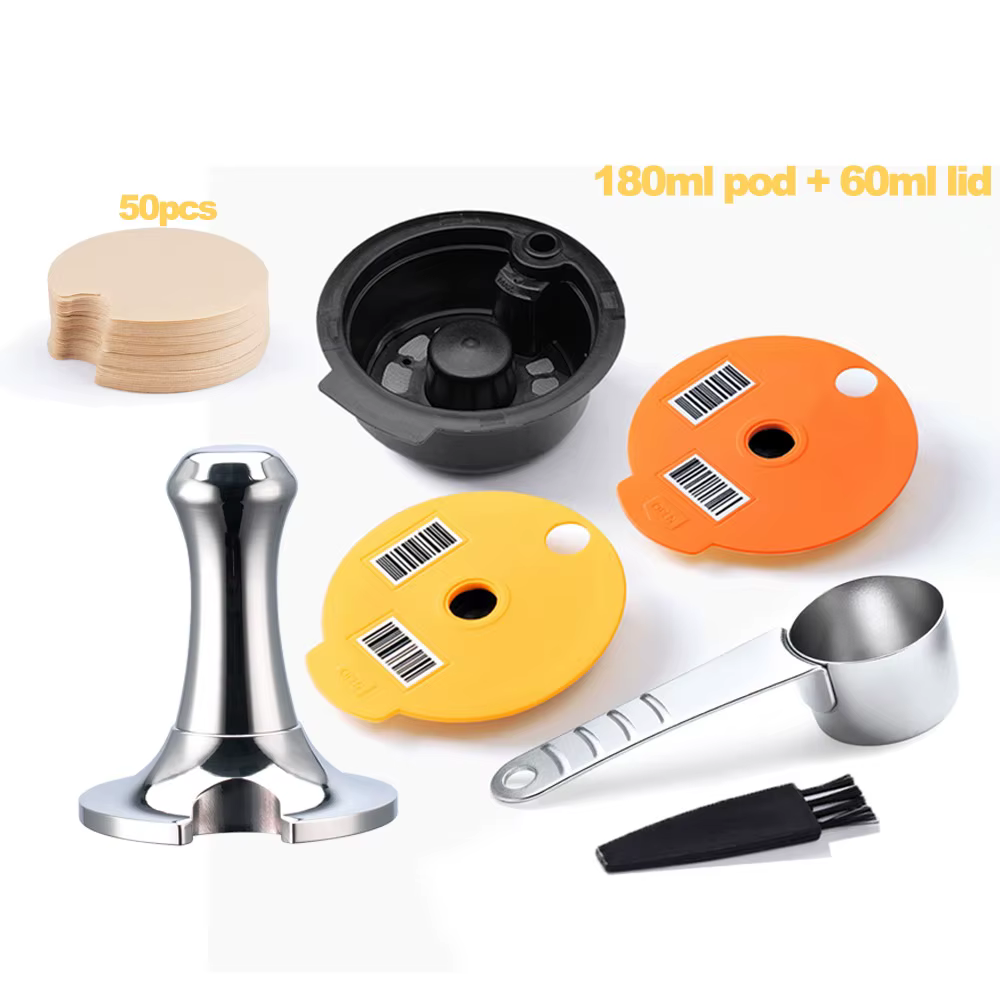 Capsules de café réutilisables pour Machine BOSCH-s, filtres rechargeables Tassimo, tasse, couvercle