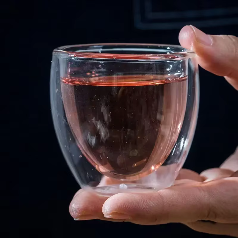 Tasse en verre borosilicaté à double paroi, haute teneur en borosilicate, degré de chaleur, thé, lai
