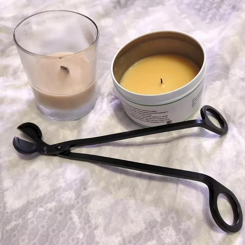 Coupe-mèche de bougie de 18cm, ciseaux en acier inoxydable, coupe-mèche à tête ronde, ciseaux à noya