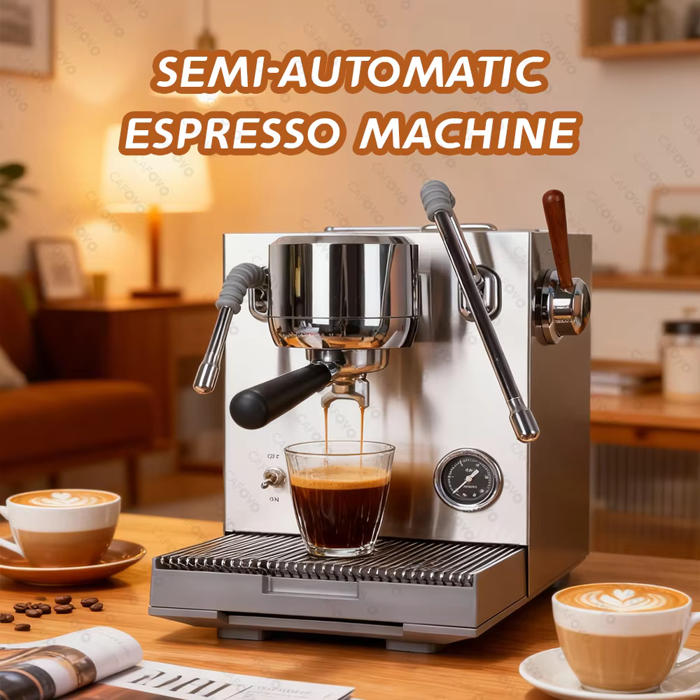 Machine à expresso commerciale CAFOVO E120 9 bars, 3 chaudières, pompe ULKA, système OPV avec écran