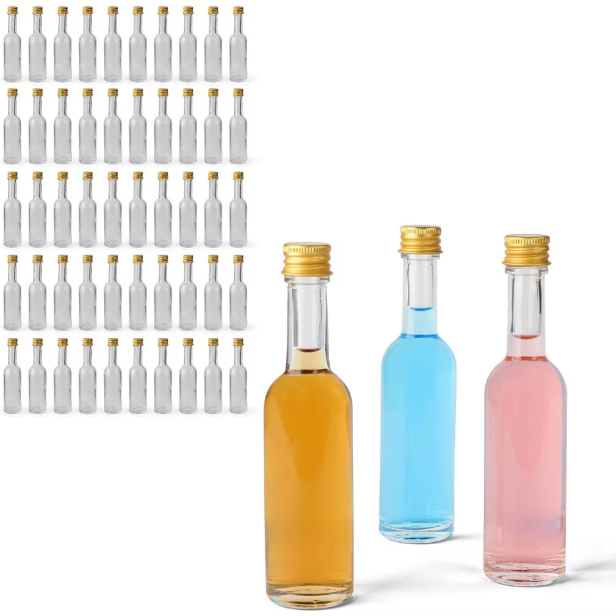 30 pièces, 25/50/100/150mlMini bouteilles d'alcool, bouteilles d'esprit vides en plastique réutilisa