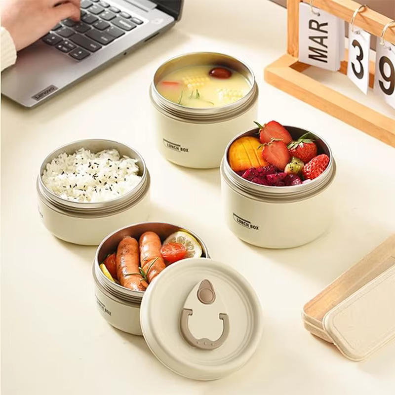 Ensemble de récipients à déjeuner isolés portables avec boîte à déjeuner thermique 3 récipients à dé