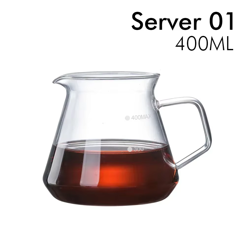 Serveur à café en verre avec échelle de points, Pot de partage de café infusé, résistant à la chaleu