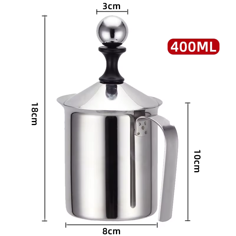 Mousseurs à lait en acier inoxydable, Double maille, mousse de lait pour café, lait, batteur d'œufs,