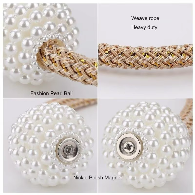 2 pièces perle magnétique rideau pince porte-rideau cravate boucle Clips suspendus boule boucle crav
