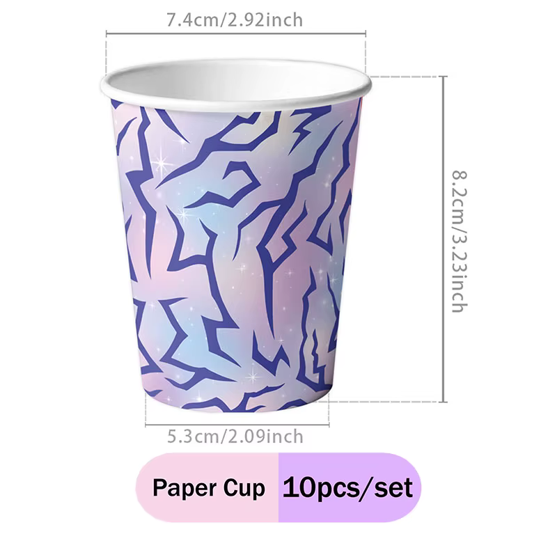 Ensemble de vaisselle créatif et tendance pour fête d'anniversaire, motif dessin animé KPOP, couleur