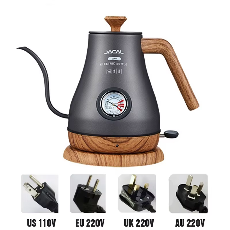 Bouilloire électrique rétro à col de cygne de 1,0 l, cafetière infusée à la main, théière à bouche m
