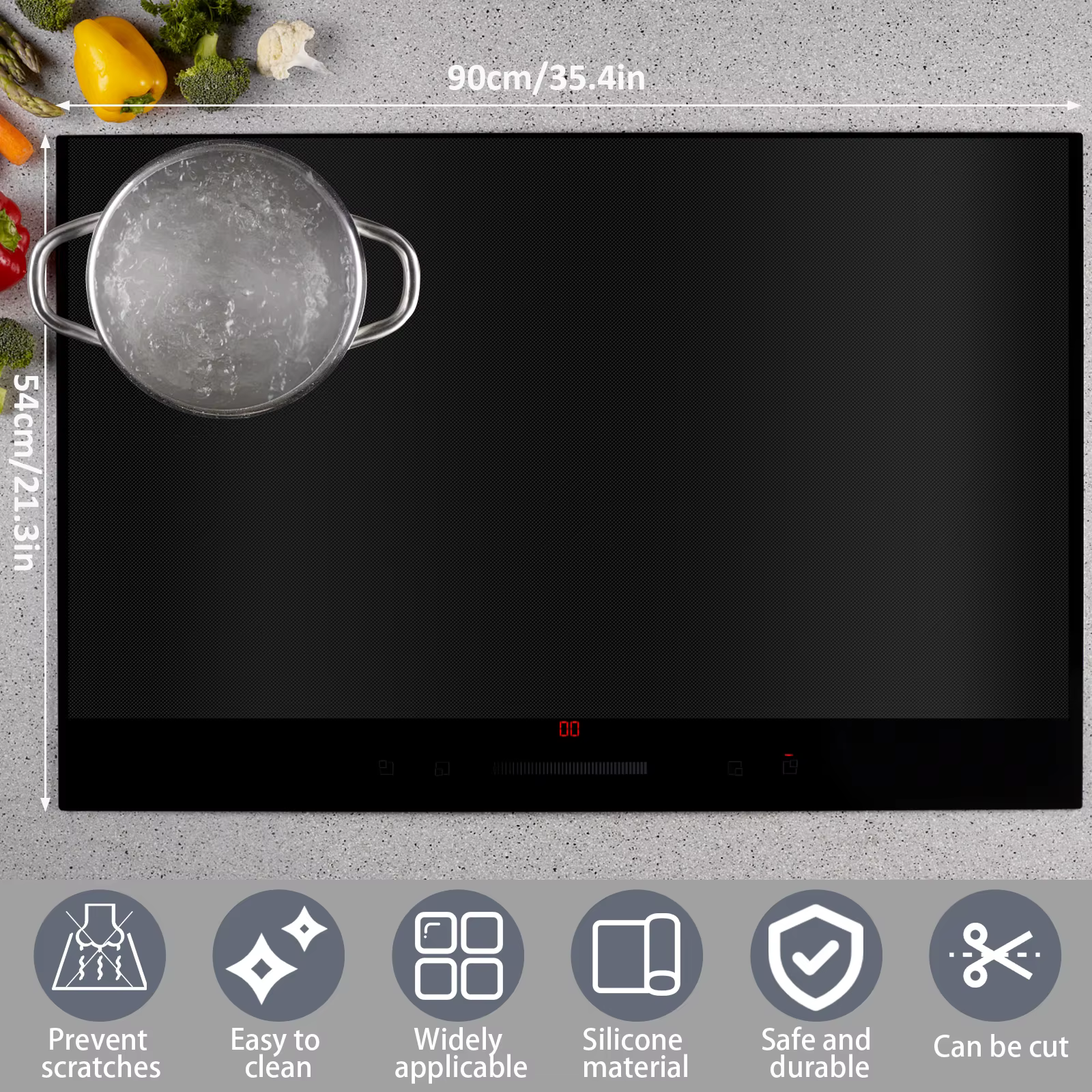 Couvercle de cuisinière à Induction, tapis en Silicone antidérapant, protection de cuisinière électr