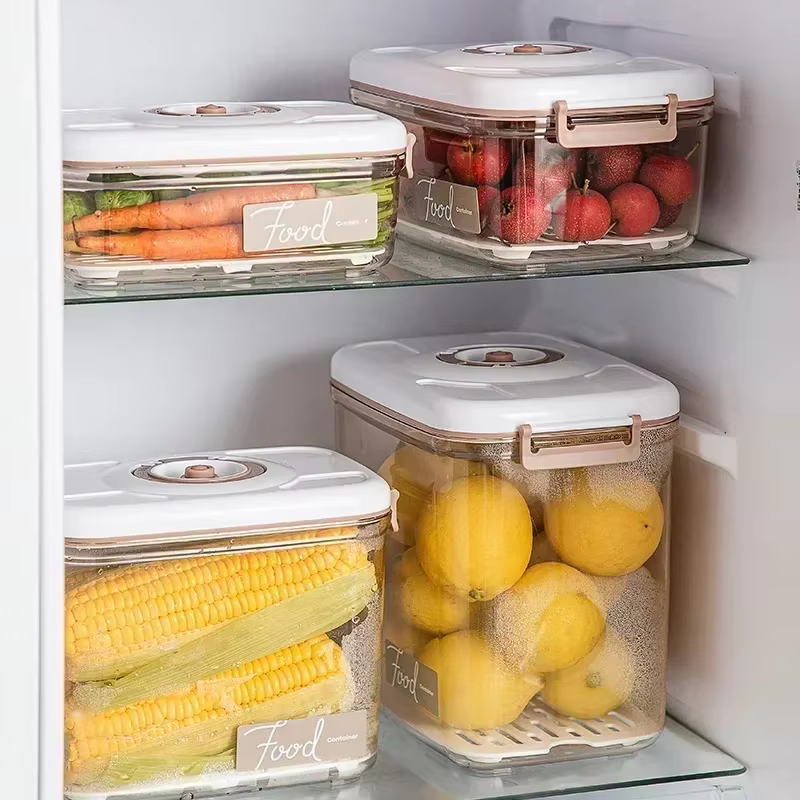Boîte de conservation sous vide, récipient hermétique, grande capacité, distributeur de nourriture,