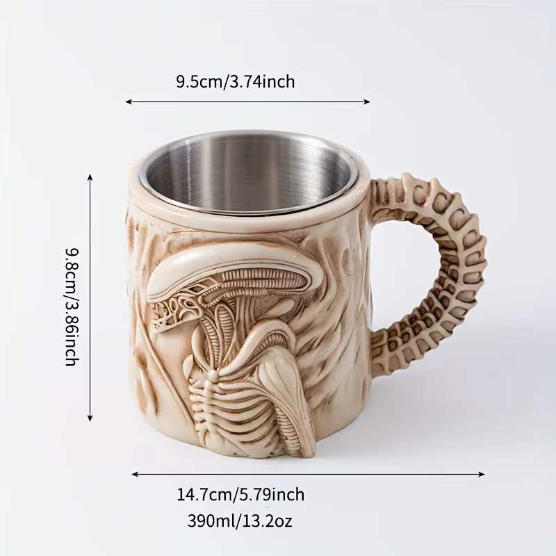 1PC nouvelle tasse au xénomorphe 3D plat transfert de chaleur Alien tasse à café pour la maison et l