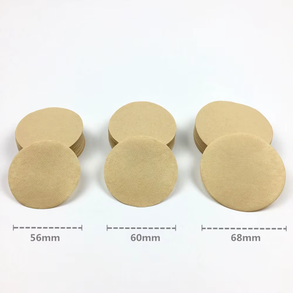 Papier filtre à café rond pour cafetière expresso, 100 pièces, 56, 60, 68mm, moka