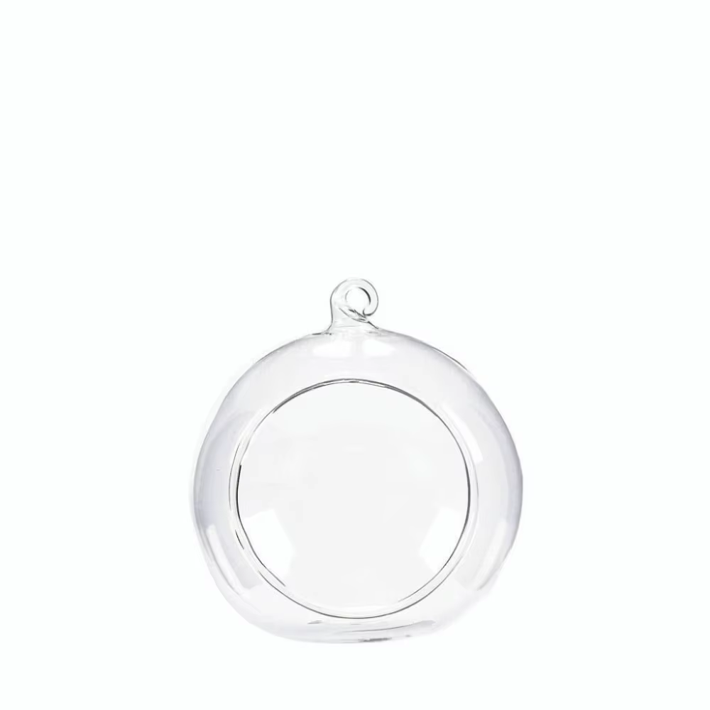 Vases en verre suspendus transparents, boule transparente, porte-bougies suspendu en verre Borosilic