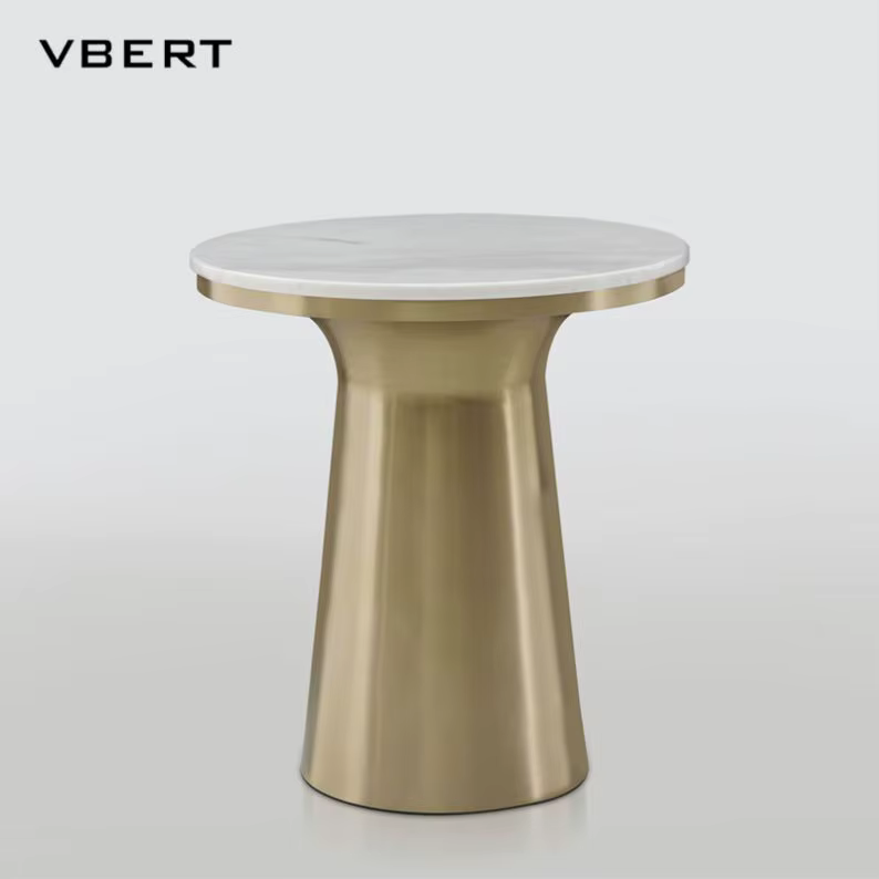 WBERT – Table d'appoint en marbre de luxe, Design nordique moderne, pieds hauts, petite Table basse,