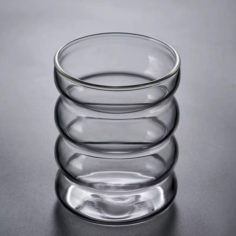 Tasse en verre en forme de vague résistante à la chaleur, verres à bière, tasse à thé, café, jus, la