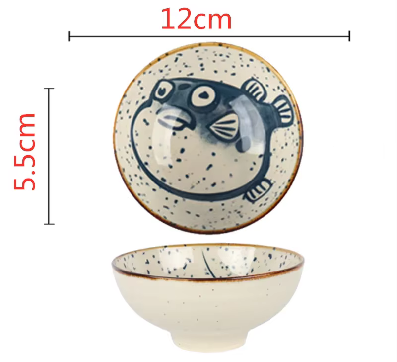Filles à riz en céramique domestique japonais, bol à dessert à soupe noire, bol à glace coréen, vais